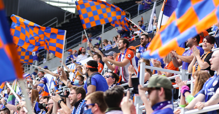 Major League Soccer Fans Supporter Sections with Flagpoles
